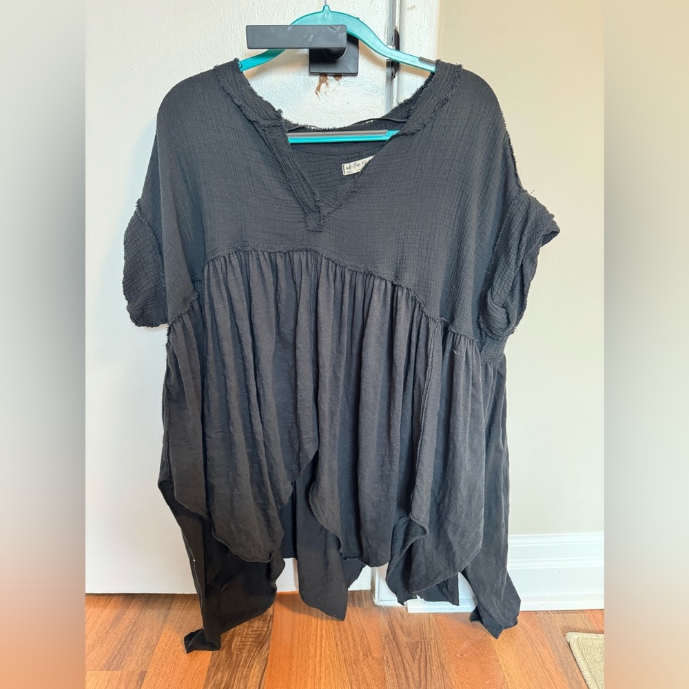 Free People Black Textured Tunic